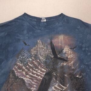 The Mountain Eagle Long Sleeve Casual Graphic T Shirt Adult Mens Size XL Blue